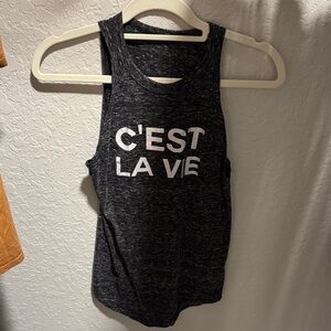 C'est La Vie Women's Grey Tank Top